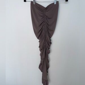 SHEIN Taupe Ruched Maxi Skirt | Size: XS or US 2